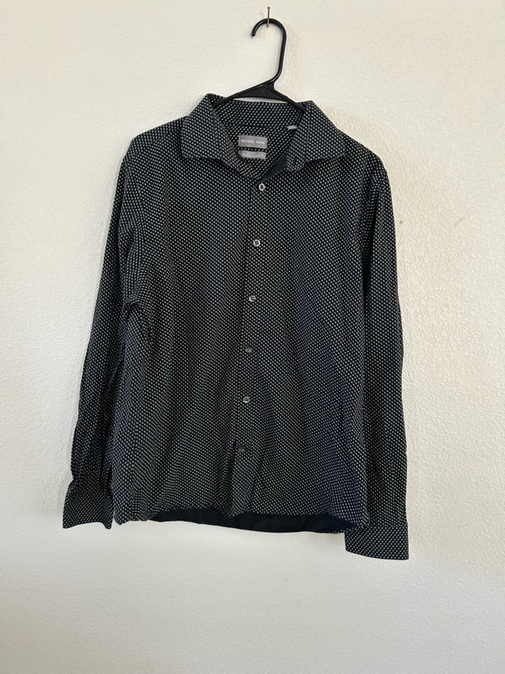 Michael Kors Black Shirt with White Polka Dots - Button-Down